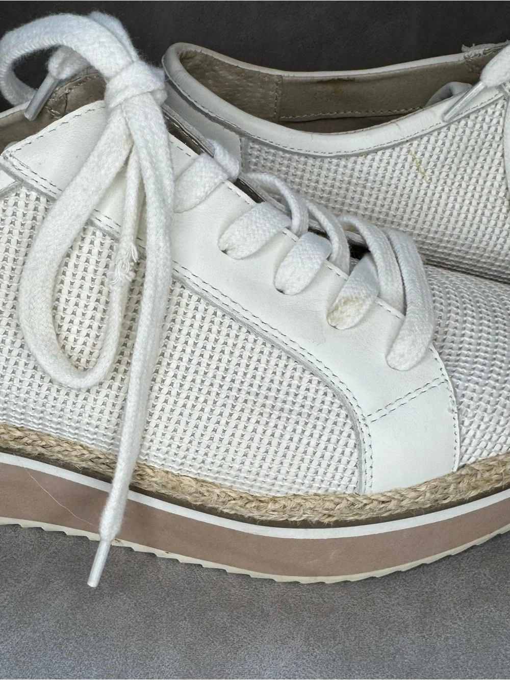 Dolce Vita Notice Platform Sneakers Women’s Size 11 White Canvas Leather Shoes